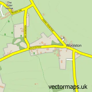 Street map sample of Woolston, Somerset
