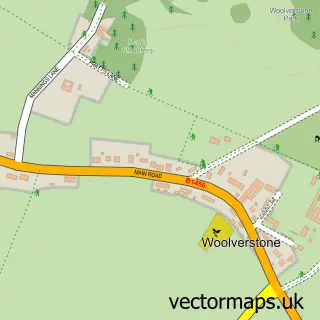 Street map sample of Woolverstone, Suffolk