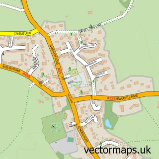 Street map sample of Woore, Shropshire