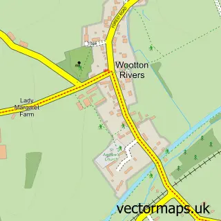 Street map sample of Wootton Rivers, Wiltshire