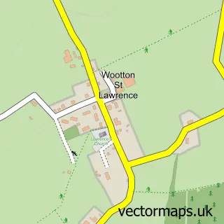 Street map sample of Wootton St Lawrence, Hampshire