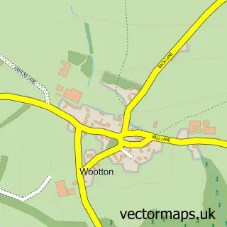 Street map sample of Wootton, Staffordshire