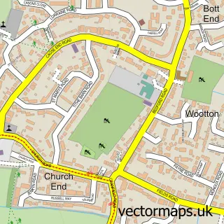 Street map sample of Wootton, Bedfordshire
