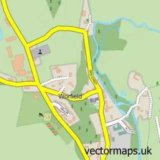 Street map sample of Worfield, Shropshire