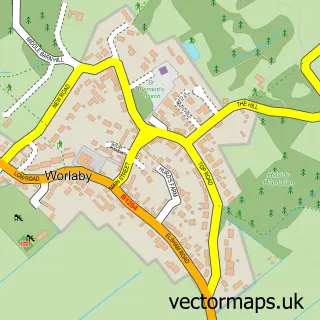 Street map sample of Worlaby, Lincolnshire
