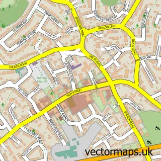 Street map sample of Worle, Somerset