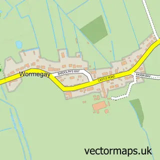 Street map sample of Wormegay, Norfolk