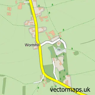 Street map sample of Wormhill, Derbyshire