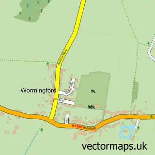 Street map sample of Wormingford, Essex