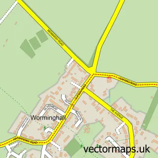 Street map sample of Worminghall, Buckinghamshire