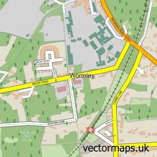 Street map sample of Wormley, Surrey