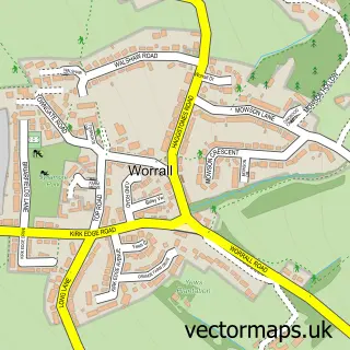 Street map sample of Worrall, South Yorkshire
