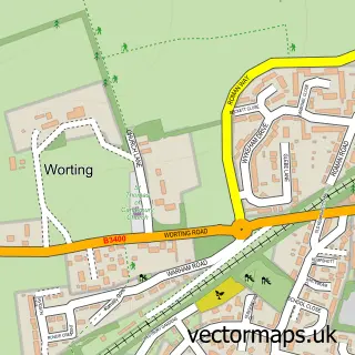 Street map sample of Worting, Hampshire