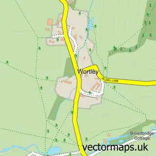 Street map sample of Wortley, Gloucestershire