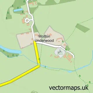 Street map sample of Wotton Underwood, Buckinghamshire