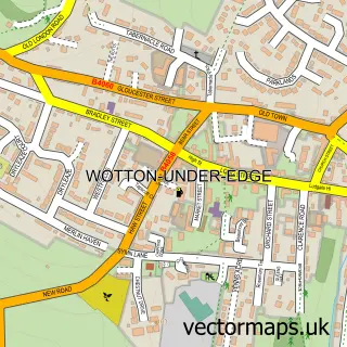 Street map sample of Wotton-under-Edge, Gloucestershire