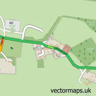 Street map sample of Wragby, West Yorkshire