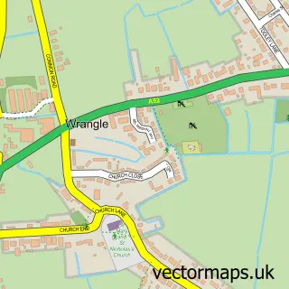 Street map sample of Wrangle, Lincolnshire
