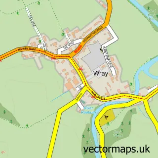 Street map sample of Wray, Lancashire