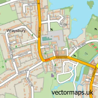 Street map sample of Wraysbury, Berkshire