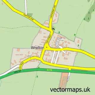 Street map sample of Wrelton, North Yorkshire