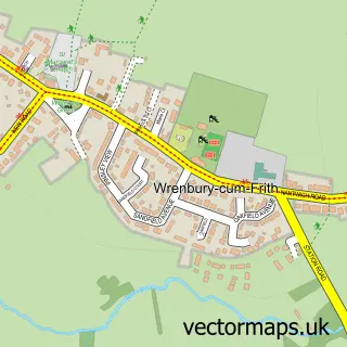 Street map sample of Wrenbury, Cheshire