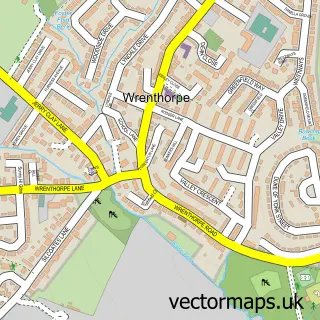 Street map sample of Wrenthorpe, West Yorkshire