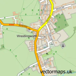 Street map sample of Wrestlingworth, Bedfordshire