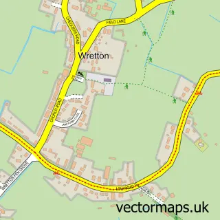 Street map sample of Wretton, Norfolk