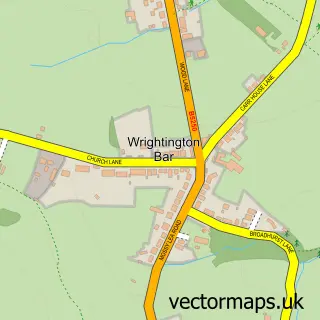 Street map sample of Wrightington, Lancashire