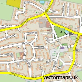Street map sample of Writtle, Essex