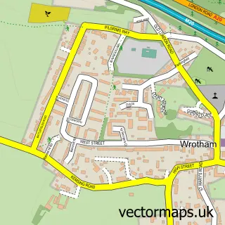 Street map sample of Wrotham, Kent