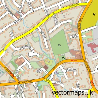 Street map sample of Wroughton, Wiltshire