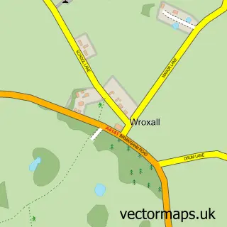 Street map sample of Wroxall, Warwickshire