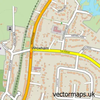 Street map sample of Wroxham, Norfolk