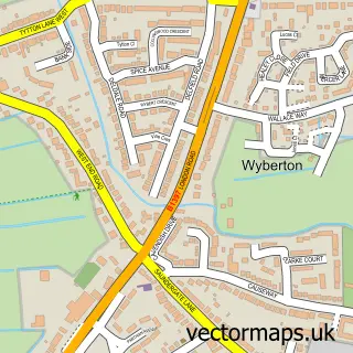Street map sample of Wyberton, Lincolnshire