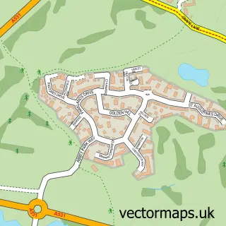 Street map sample of Wychwood Village, Cheshire