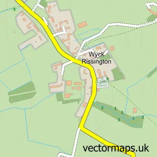 Street map sample of Wyck Rissington, Gloucestershire