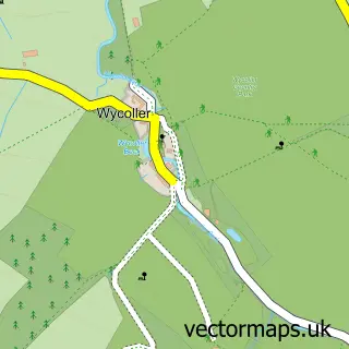 Street map sample of Wycoller, Lancashire