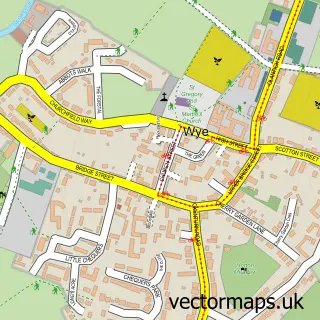 Street map sample of Wye, Kent