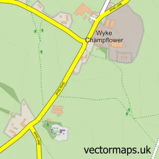 Street map sample of Wyke Champflower, Somerset