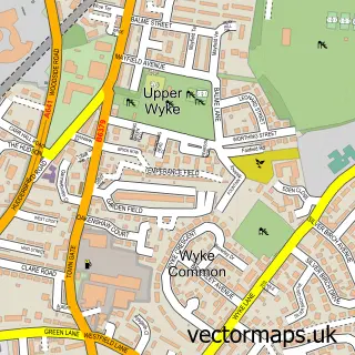 Street map sample of Wyke, West Yorkshire