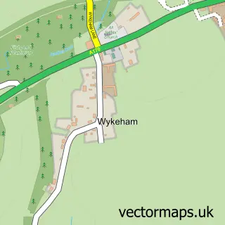 Street map sample of Wykeham, North Yorkshire