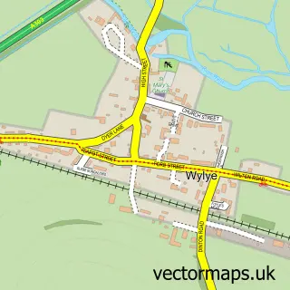 Street map sample of Wylye, Wiltshire