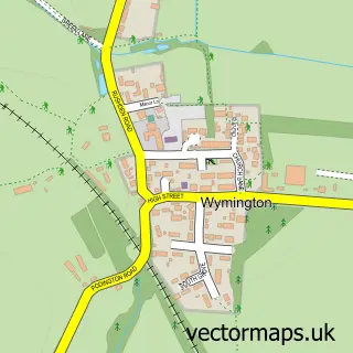 Street map sample of Wymington, Bedfordshire
