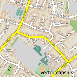 Street map sample of Wymondham, Norfolk