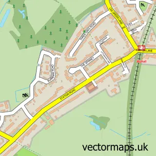 Street map sample of Wythall, Worcestershire
