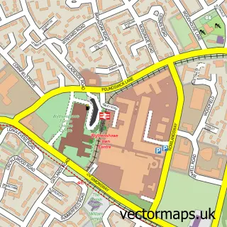 Street map sample of Wythenshawe, Greater Manchester