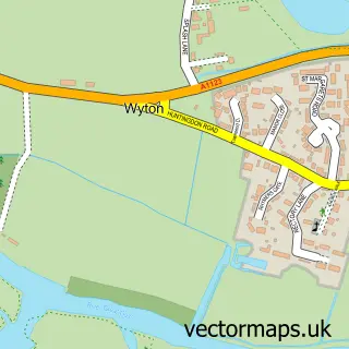 Street map sample of Wyton, Cambridgeshire