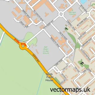 Street map sample of Wyton-on-the-Hill, Cambridgeshire
